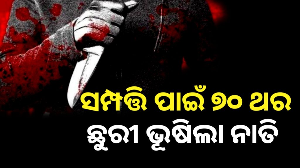 ସମ୍ପତି ଲୋଭରେ ଜେଜେବାପାଙ୍କୁ ୭୦ଥର ଛୁରି ଭୁଷିଲା ନାତି ।