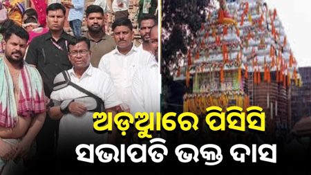 ଲିଙ୍ଗରାଜଙ୍କ ବେଢ଼ାରେ ଫଟୋ ଉଠାଇ ଅଡୁଆ ପିସିସି ସଭାପତି ଭକ୍ତ ଦାସ।