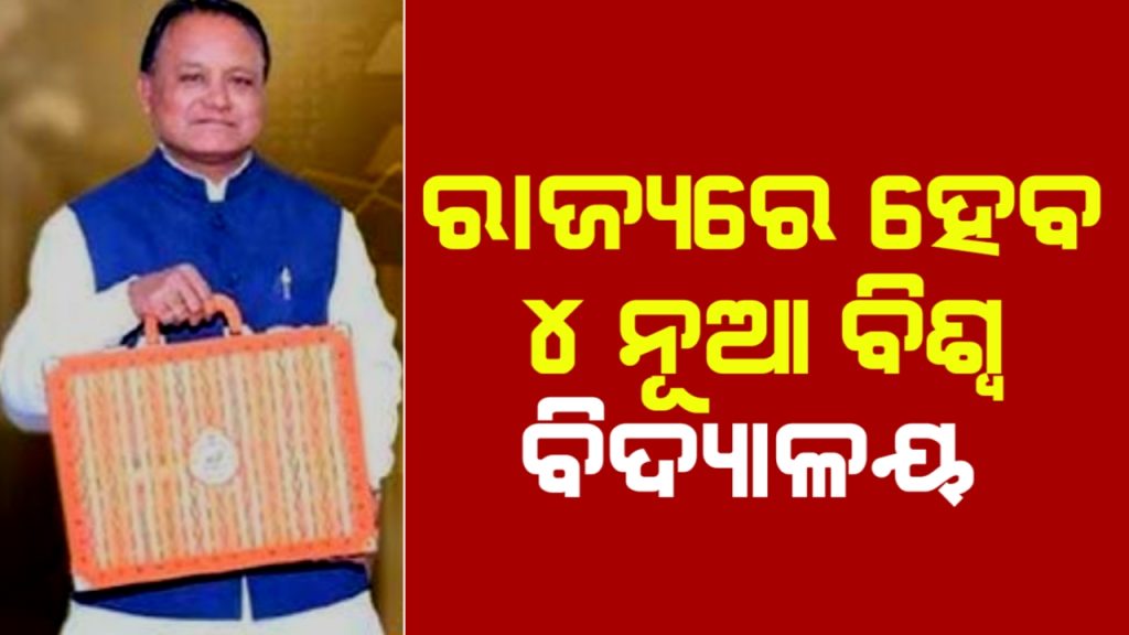 ରାଜ୍ୟରେ ୪ଟି ନୂତନ ବିଶ୍ବବିଦ୍ୟାଳୟ ପ୍ରତିଷ୍ଠା କରାଯିବା ନେଇ ଘୋଷଣା