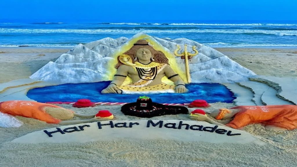 ଶ୍ରାବଣ ସୋମବାରରେ ସୁଦର୍ଶନ ପଟ୍ଟନାୟକଙ୍କ ୮ ଫୁଟ ଉଚ୍ଚର ପ୍ରଭୁ ଶିବଙ୍କ ବାଲୁକା କଳା